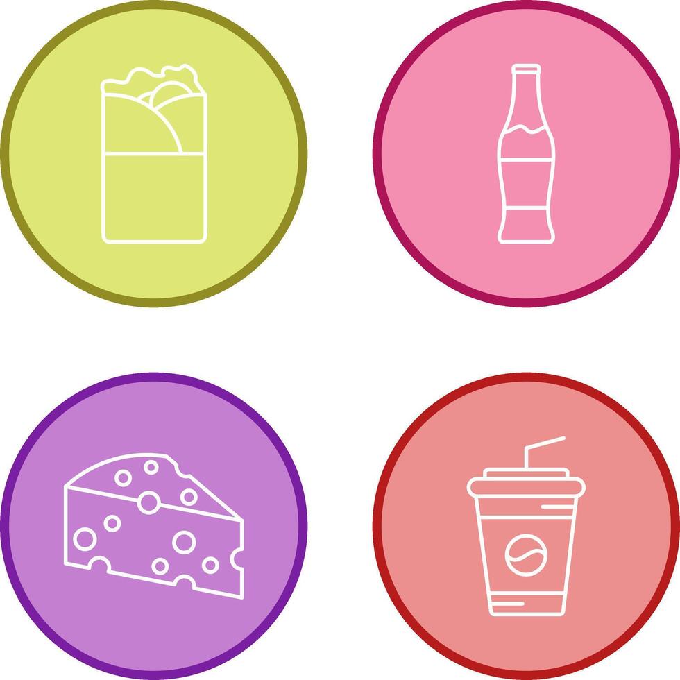 Kebab and Soda Icon vector