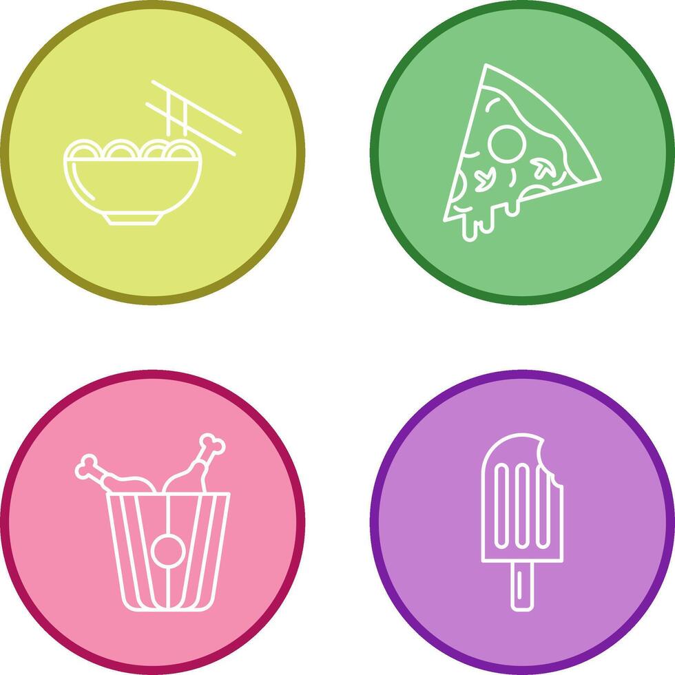 Chinese food and Pizza Icon vector