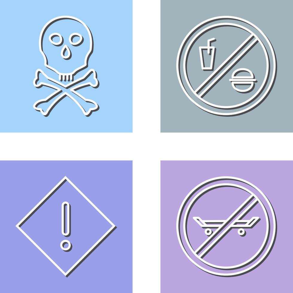 death sign and no foods or drink Icon vector