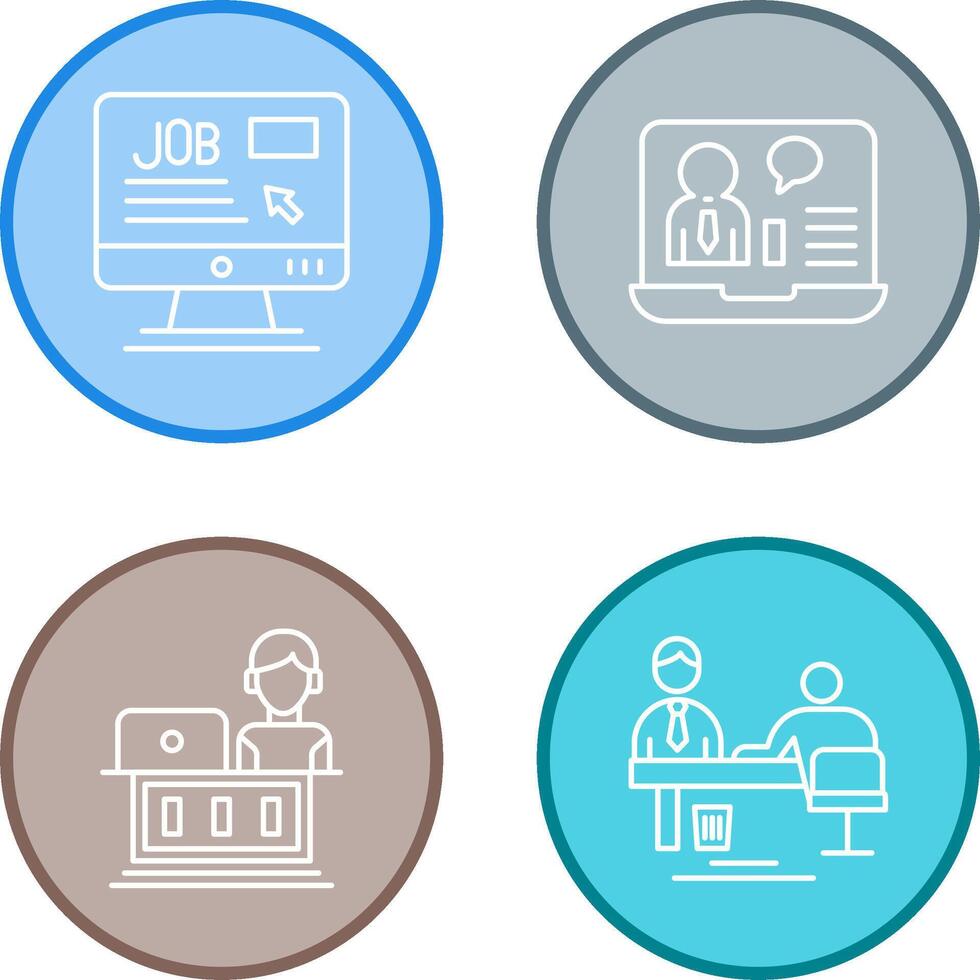 Online Job and Online Job Interview Icon vector