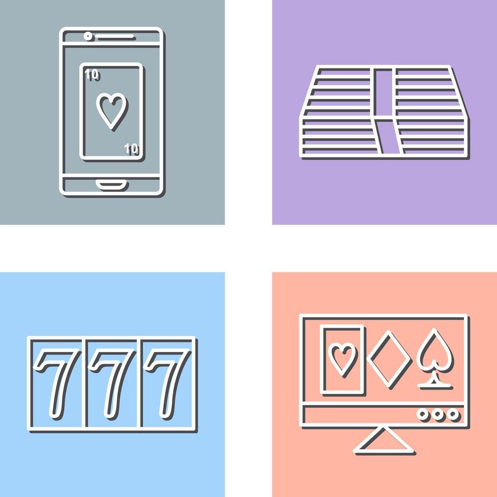 phone gambling and pack of bills Icon vector