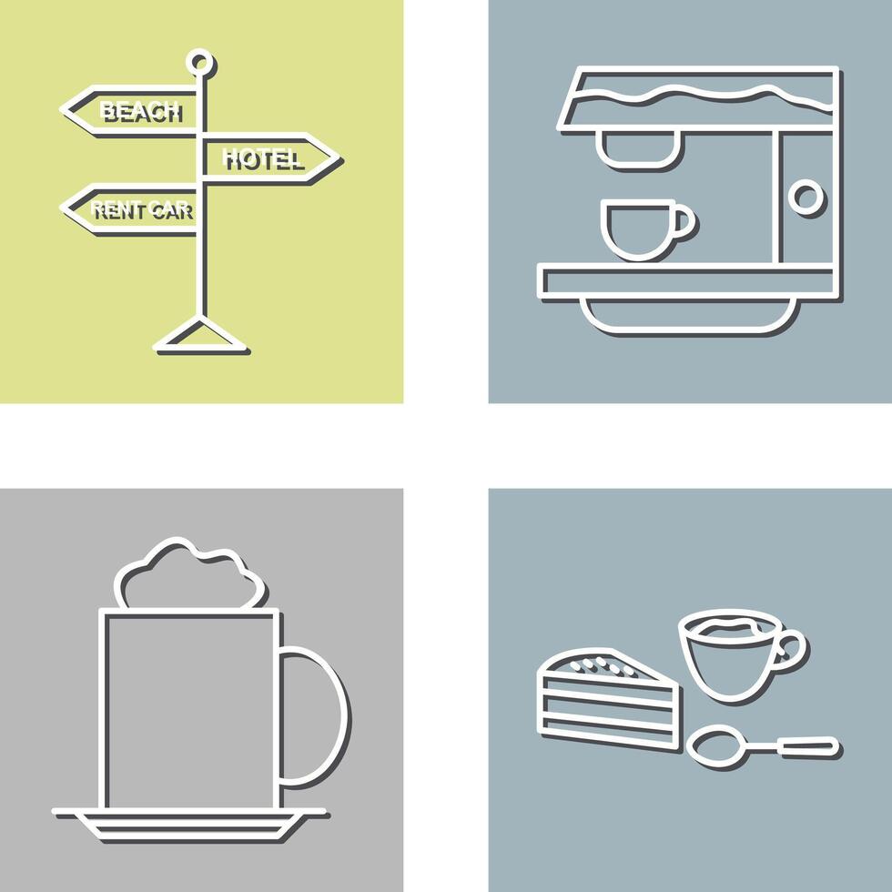 signboard and coffe machine Icon vector