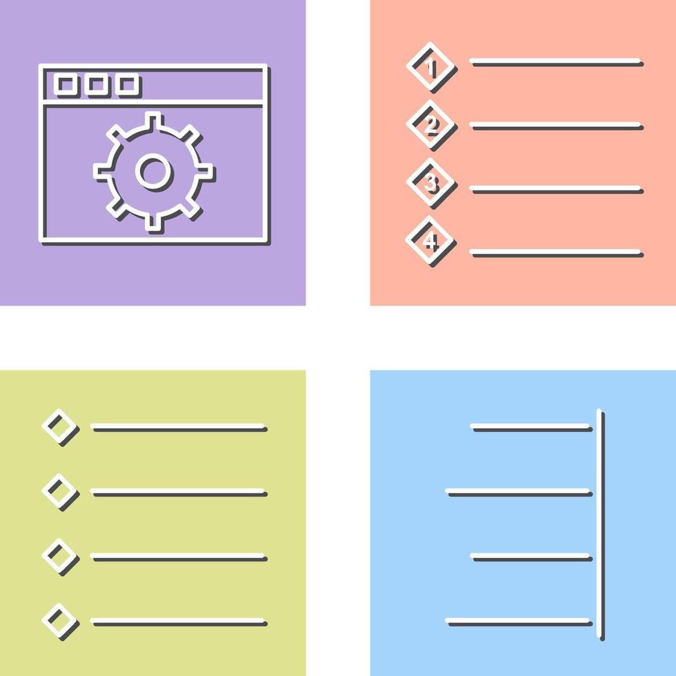 settings and numbered lists Icon vector