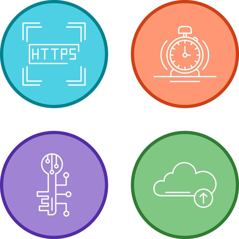 Https and Alarm Icon vector