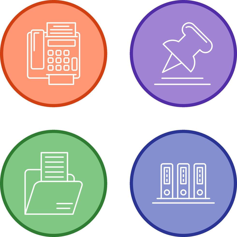 Fax Machine and Pin Icon vector