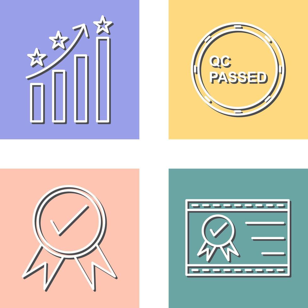 Reputation Management and QC Passed Icon vector