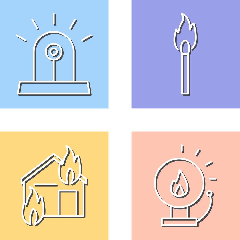 siren and lit matchstick Icon vector
