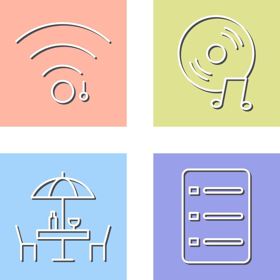 wifi sign and music cd Icon vector