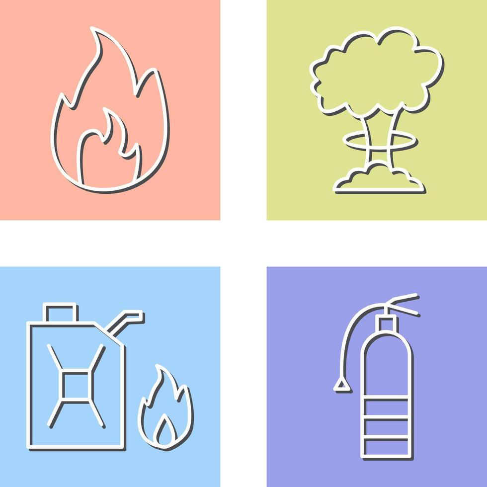 flame and bomb blast Icon vector