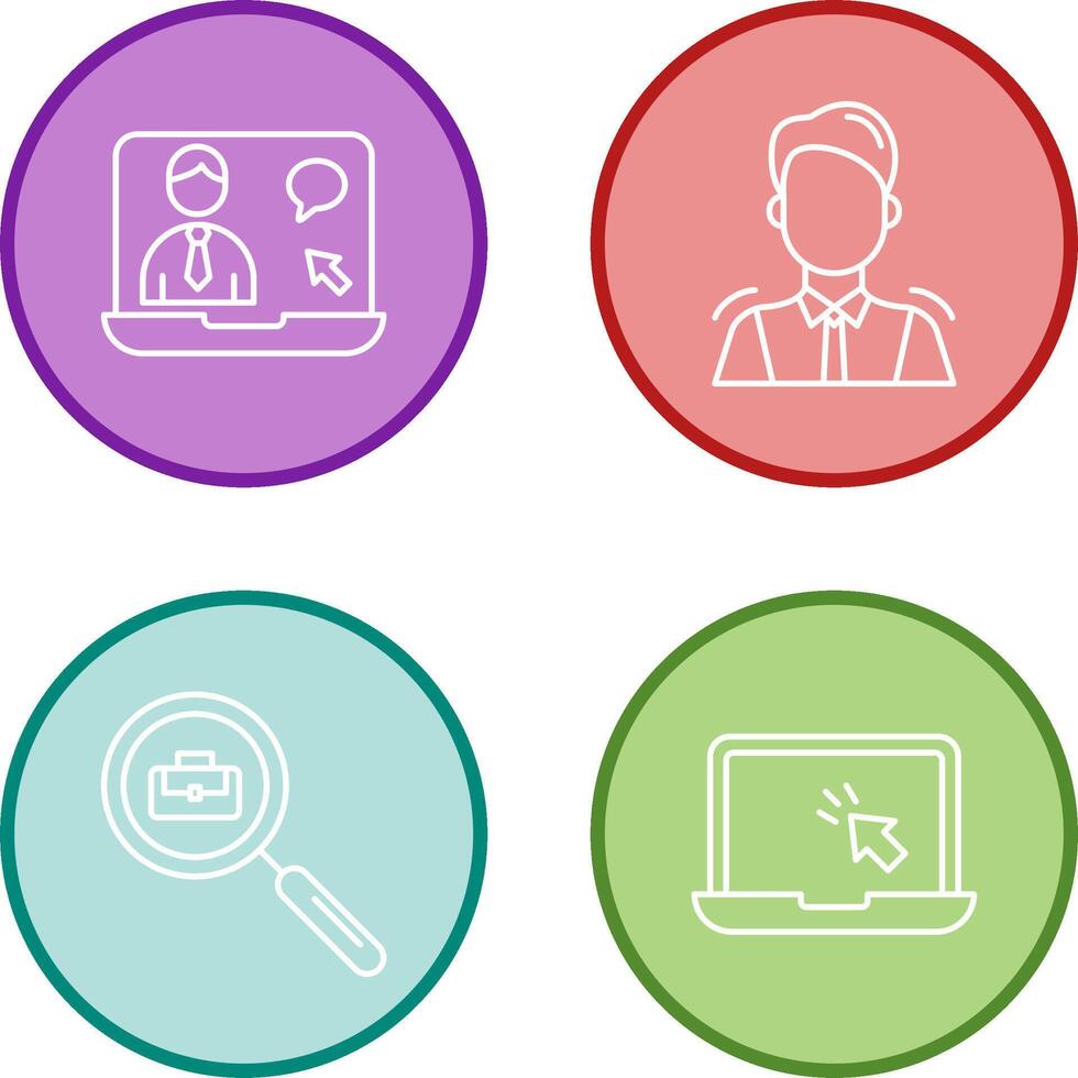 Online Job and Manager Icon vector