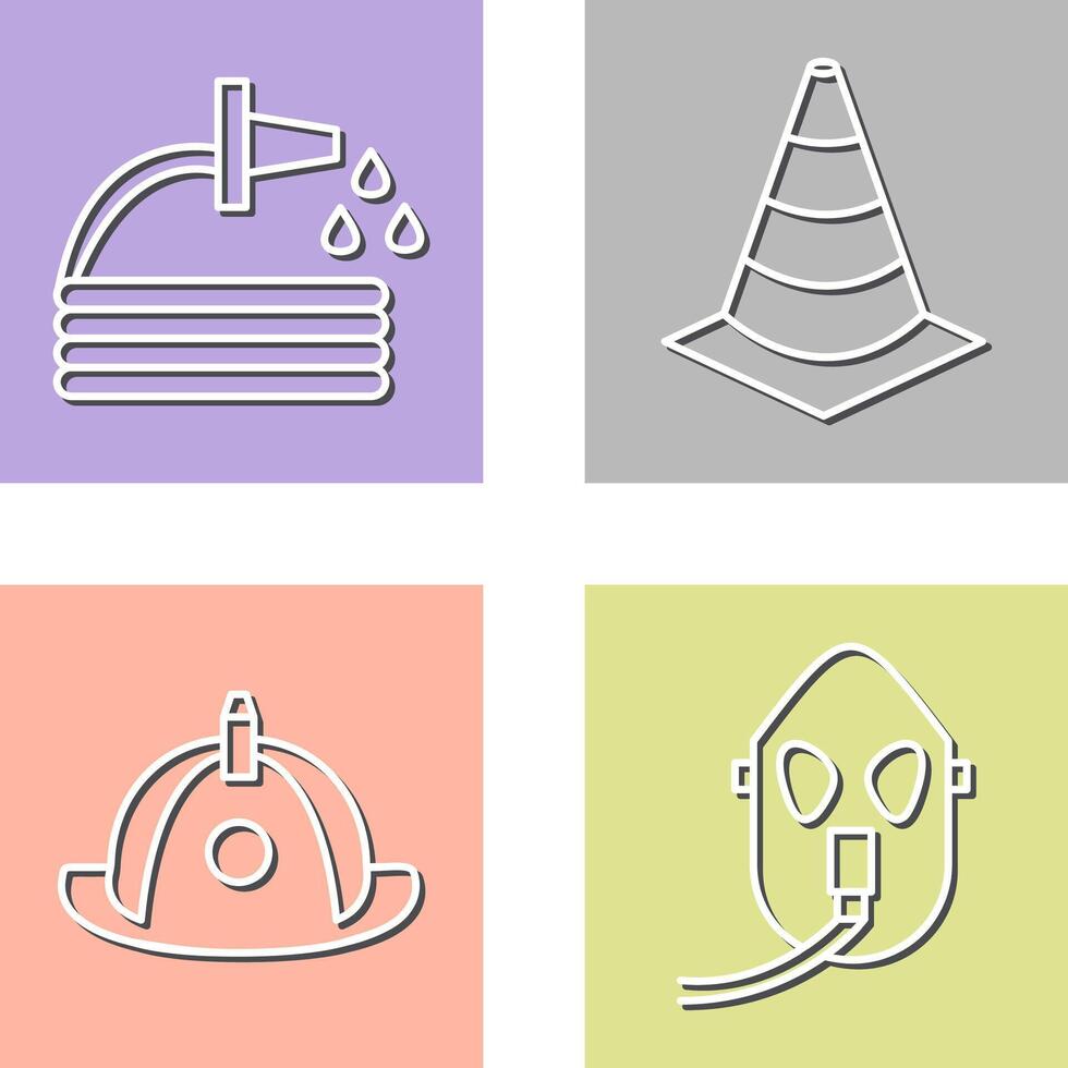 water hose and cone Icon vector