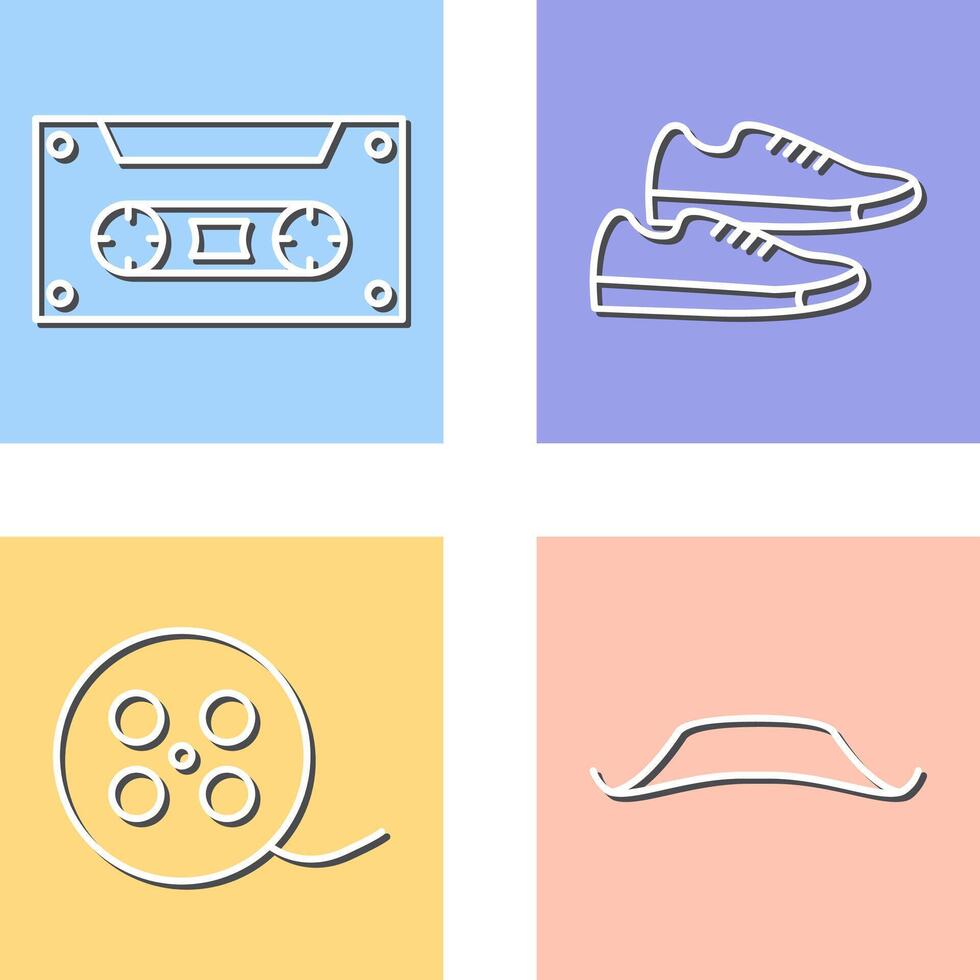 Casette and Sneakers Icon vector