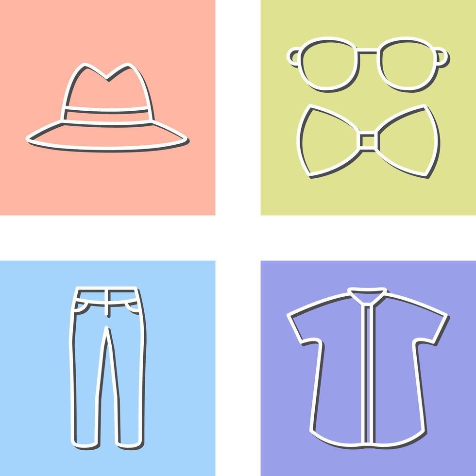 sombrero y hipster estilo icono vector