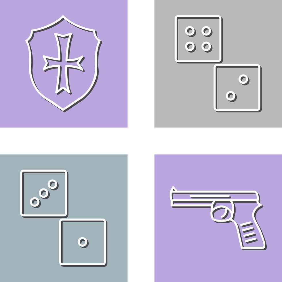 Dice and Shield Icon vector