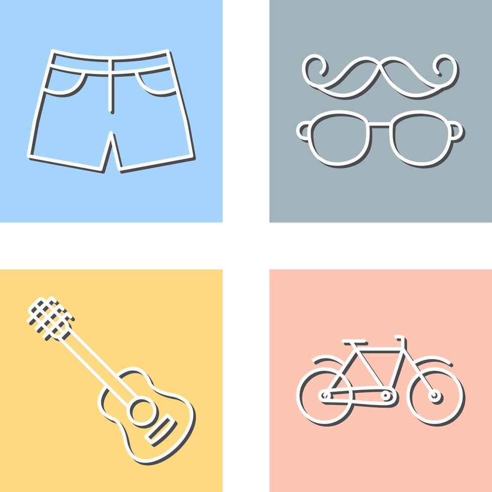 Hipster Style and Shorts Icon vector