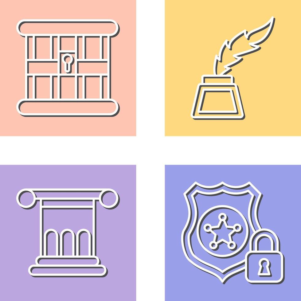 Jail and Inkwell Icon vector
