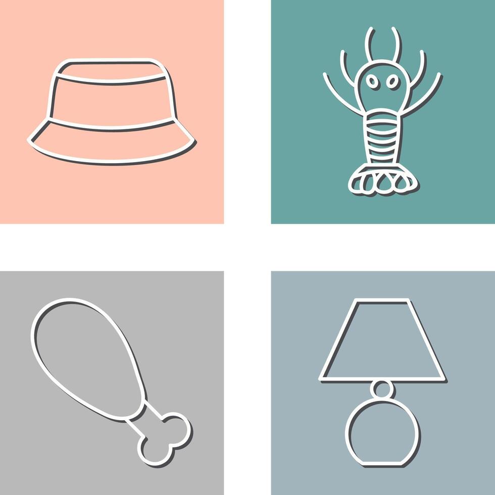 Men Hat and Lobster Icon vector