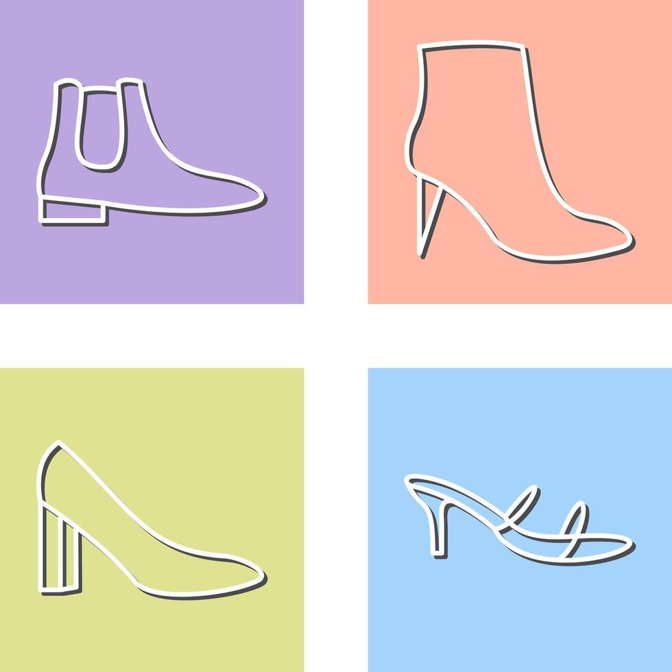 Men Boots and high heels Icon vector