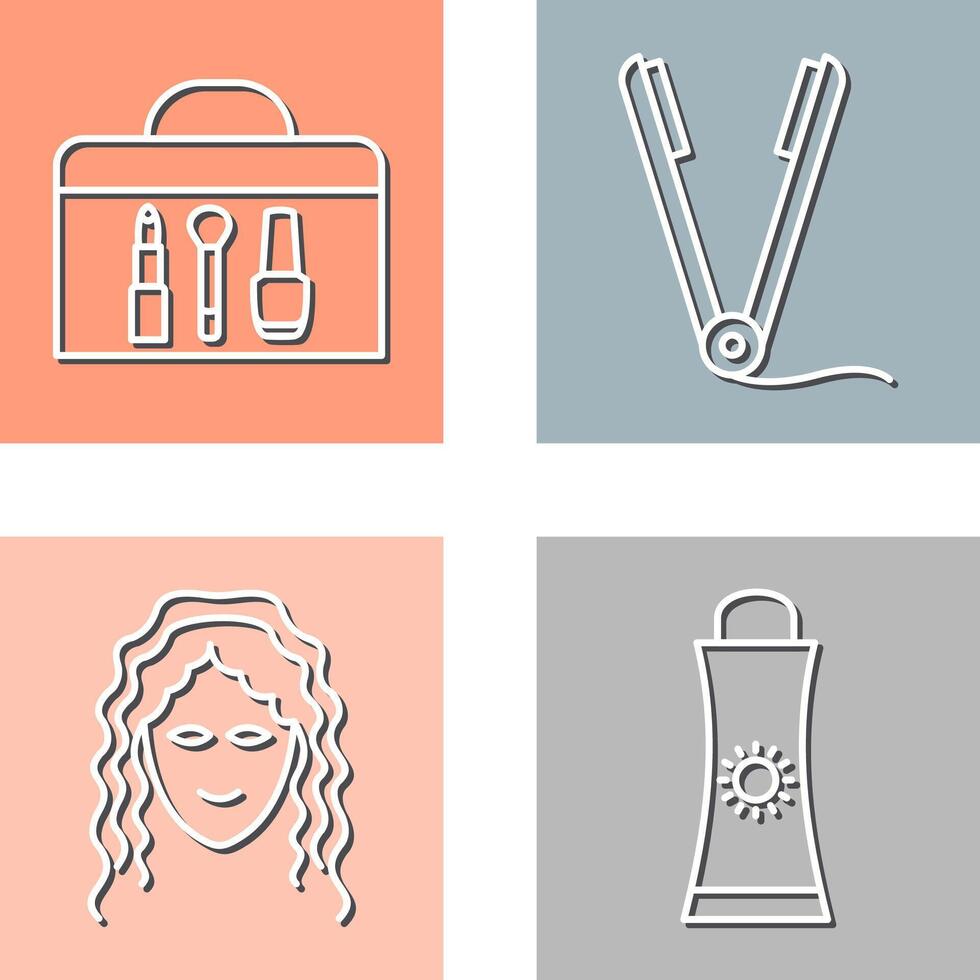 Cosmetics and Straightener Icon vector