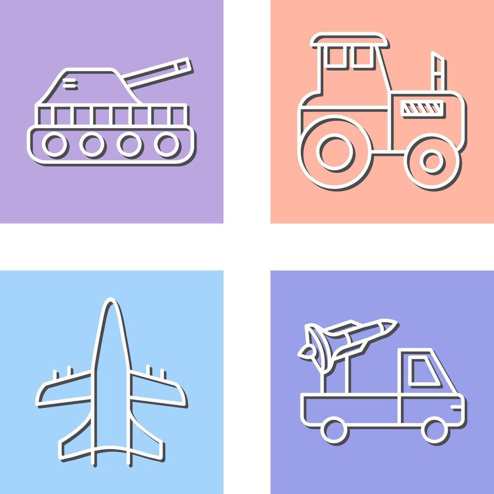 Tank and Tractor Icon vector