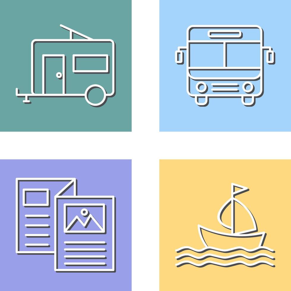 Bus and trailer Icon vector