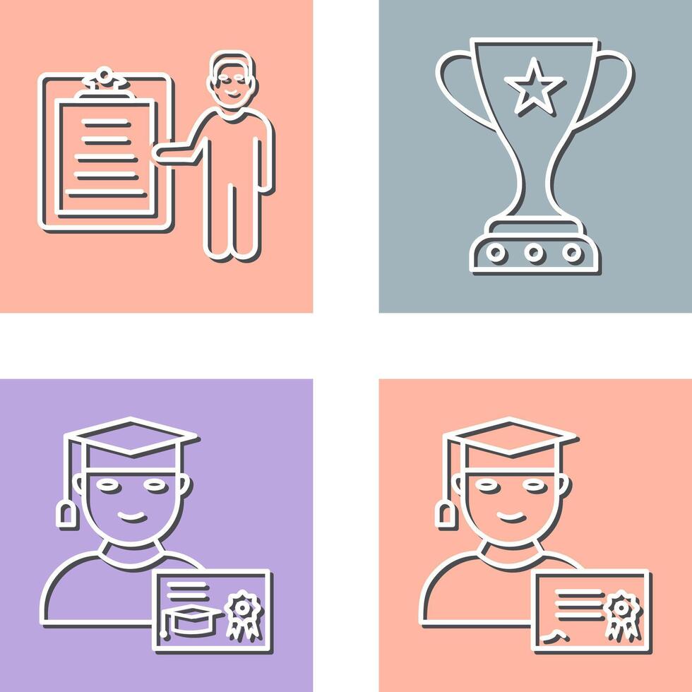 Winner and Male Presenter Icon vector