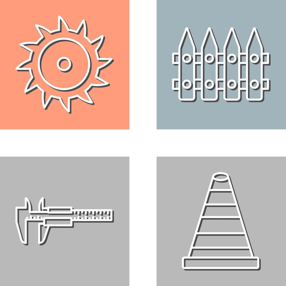 Saw Blade and Fence Icon vector