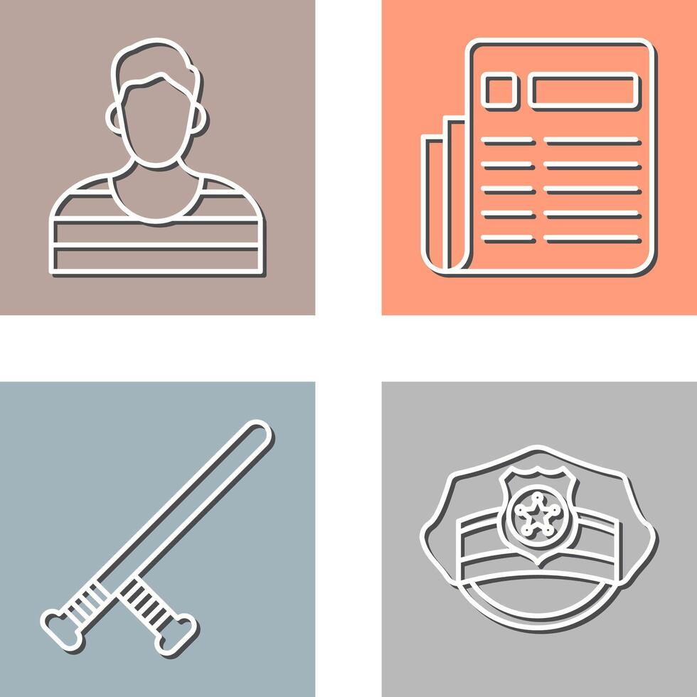 Prisioner and Newespaper Icon vector