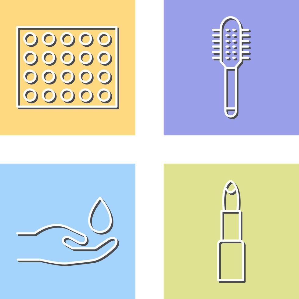 Colored Palette and Comb Icon vector