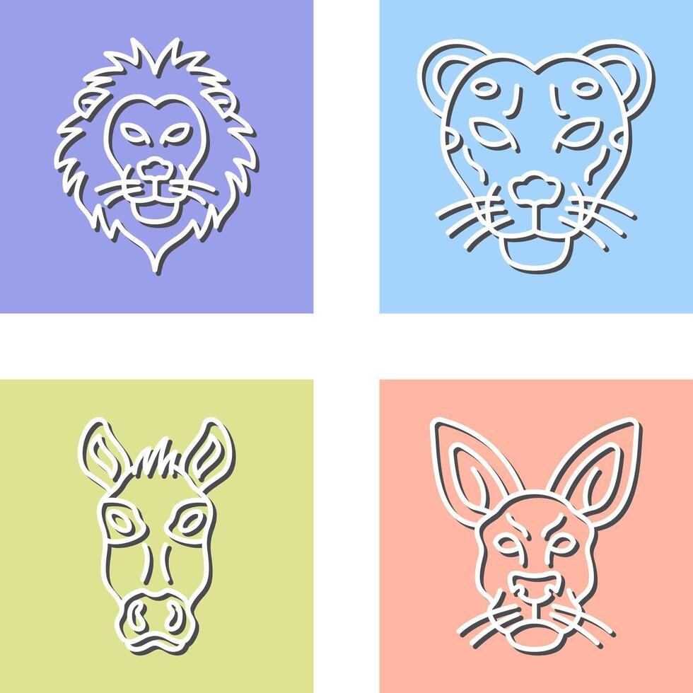Lion and Cheetah Icon vector