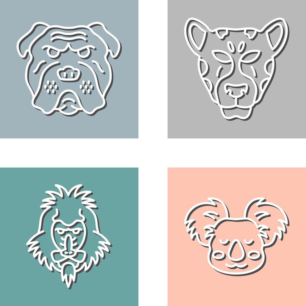Bulldog and leopard Icon vector
