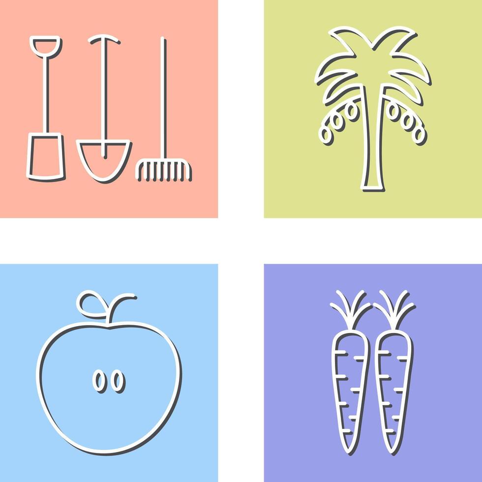 Gardening Tools and Palm tree Icon vector