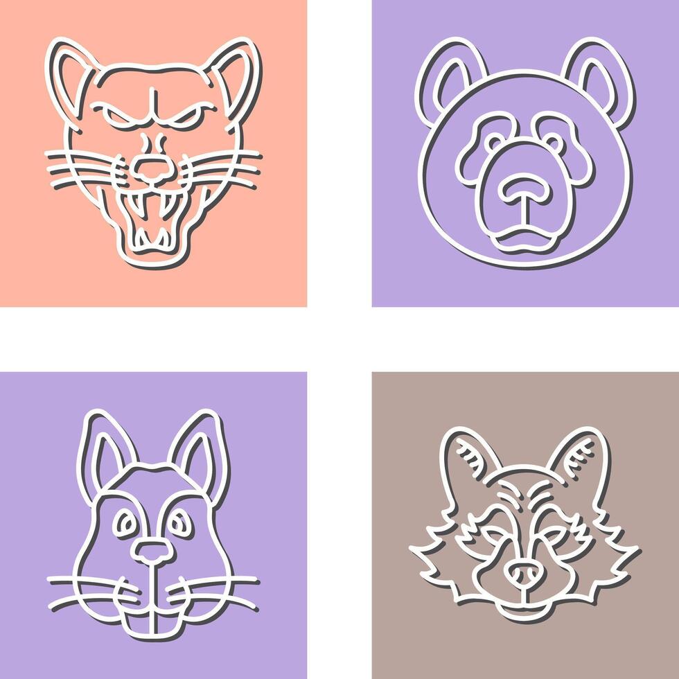 Wolf and Panda Icon vector