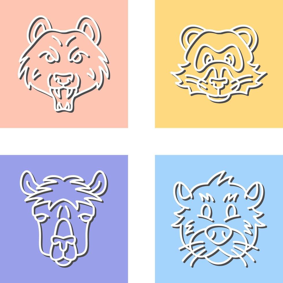 Bear and Ferret Icon vector