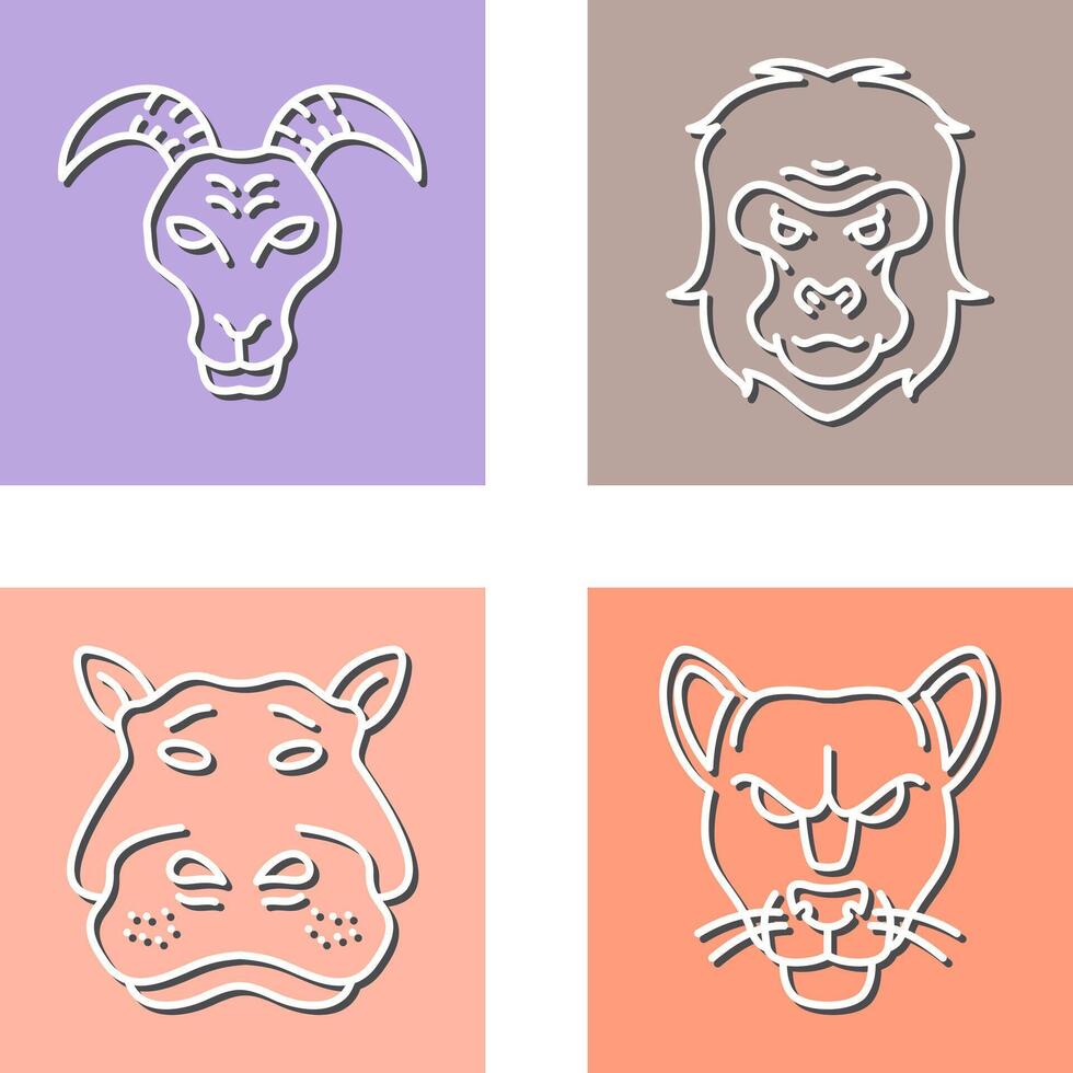 Goat and Gorilla Icon vector