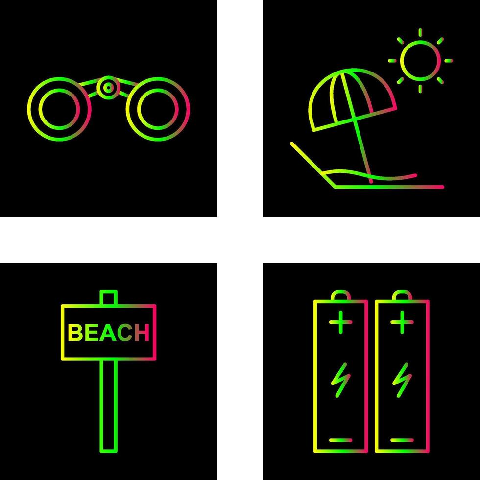Binoculars and beach Icon vector