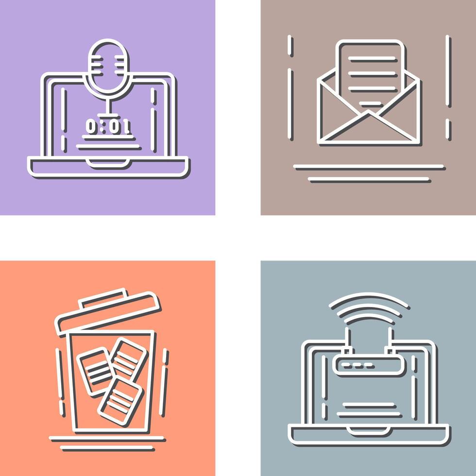 Voice Recorder and Email Icon vector