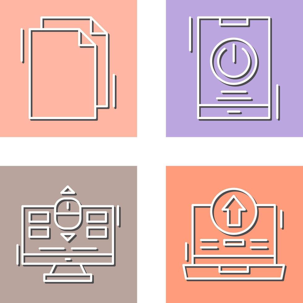 Copy and Power Icon vector