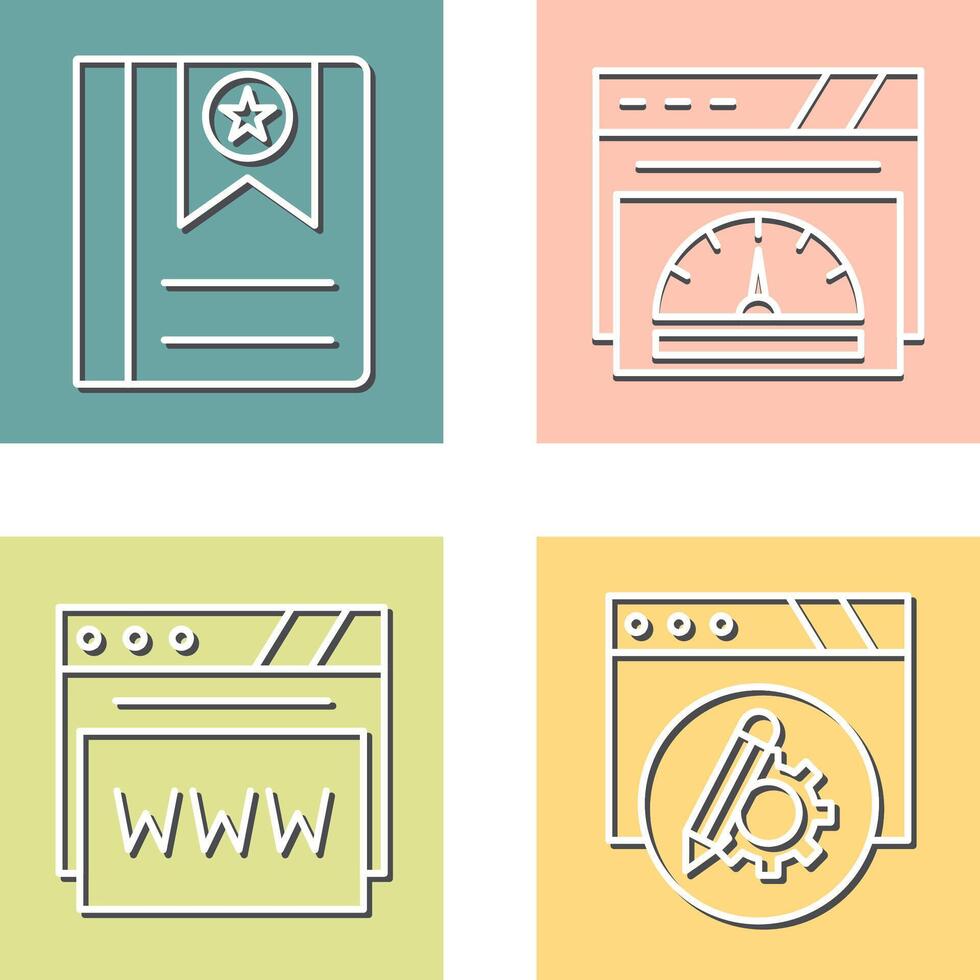 Bookmark and Speedometer Icon vector