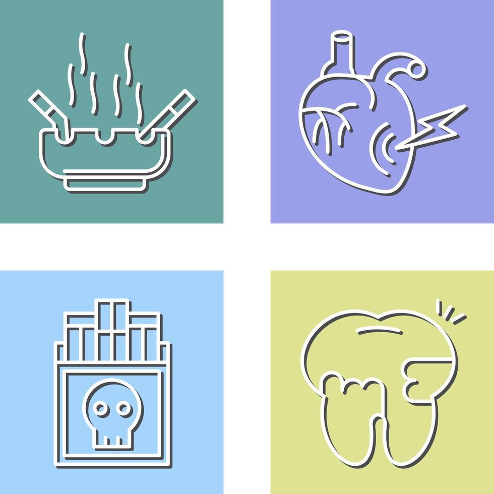 Heart Attack and hashtray Icon vector