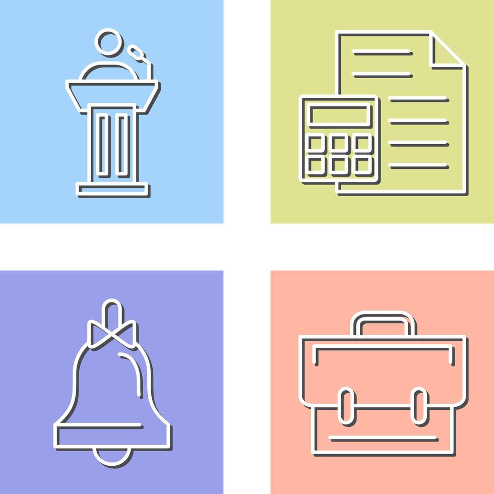 Podium and CalculatorSnack and Money Icon vector