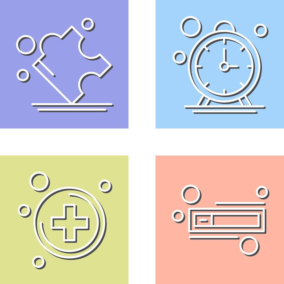 Puzzle and Stop Watch Icon vector