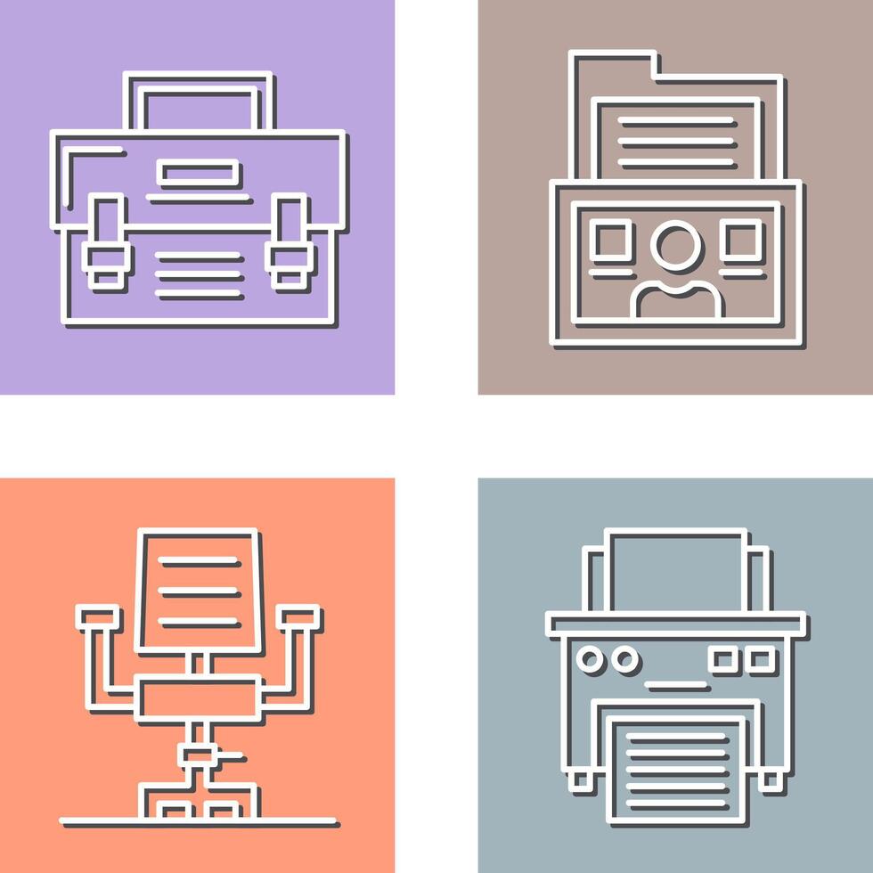 Briefcase and Folder Icon vector