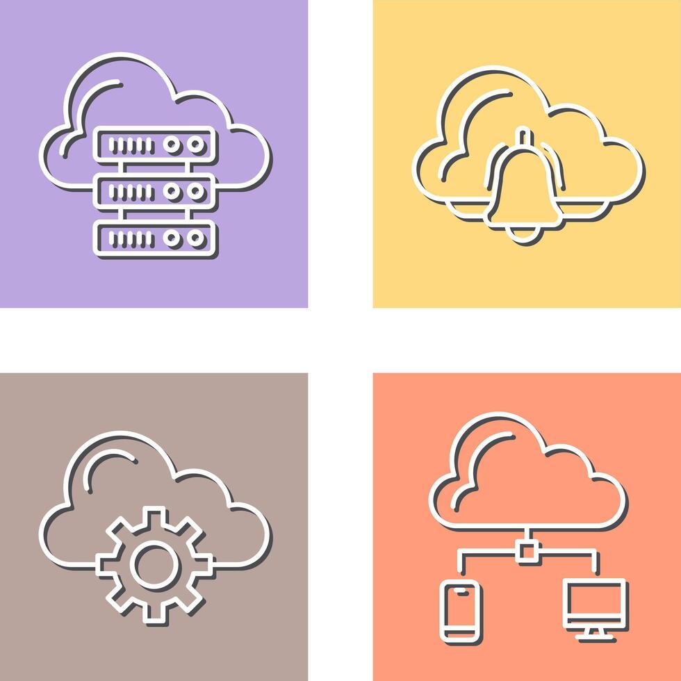Alert and Server Icon vector