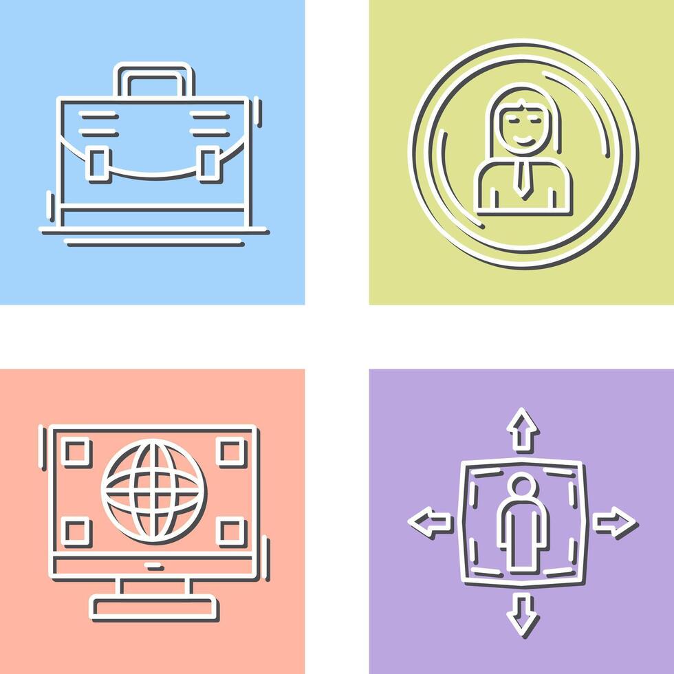 Briefcase and User Icon vector