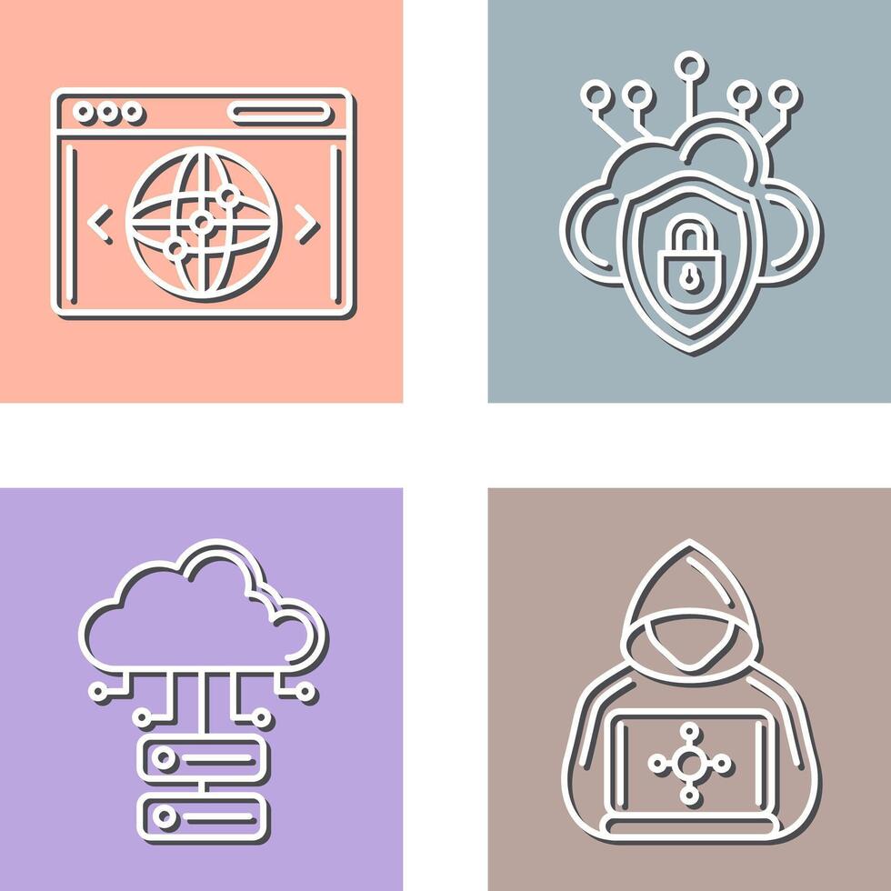 Cloud Security and Website Icon vector