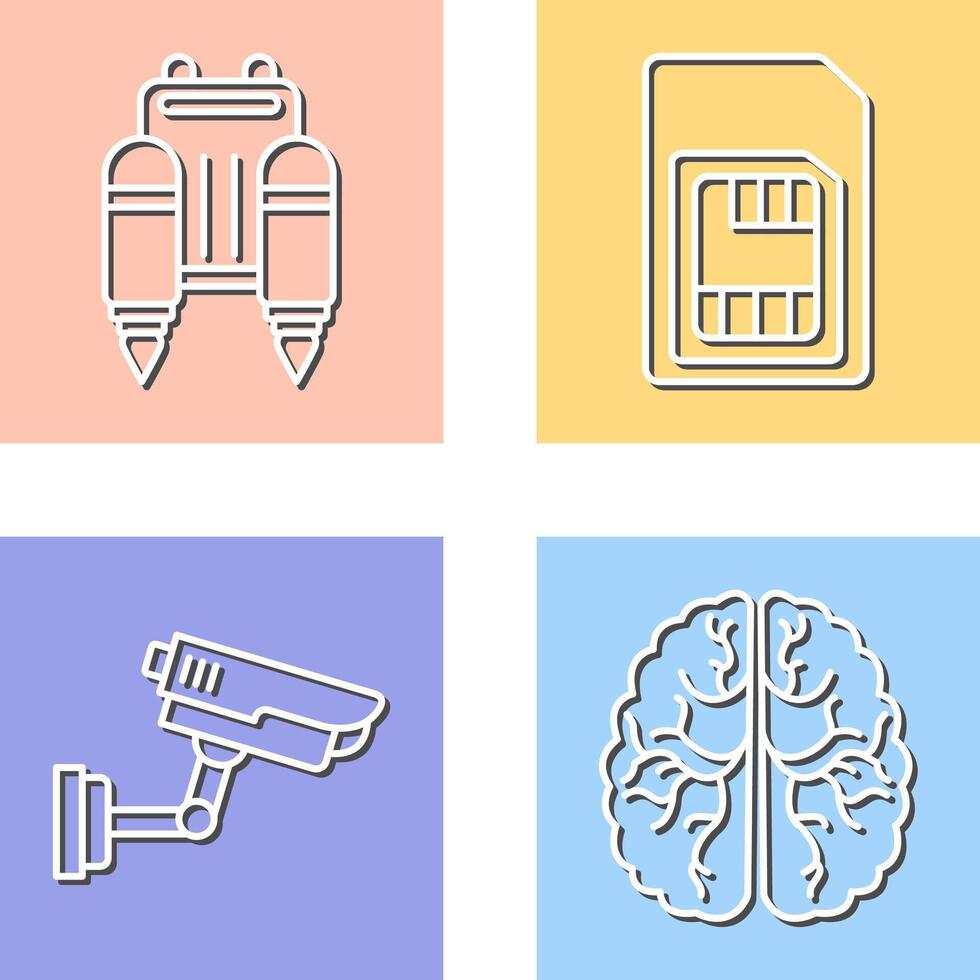 Jetpack and Sim Card Icon vector