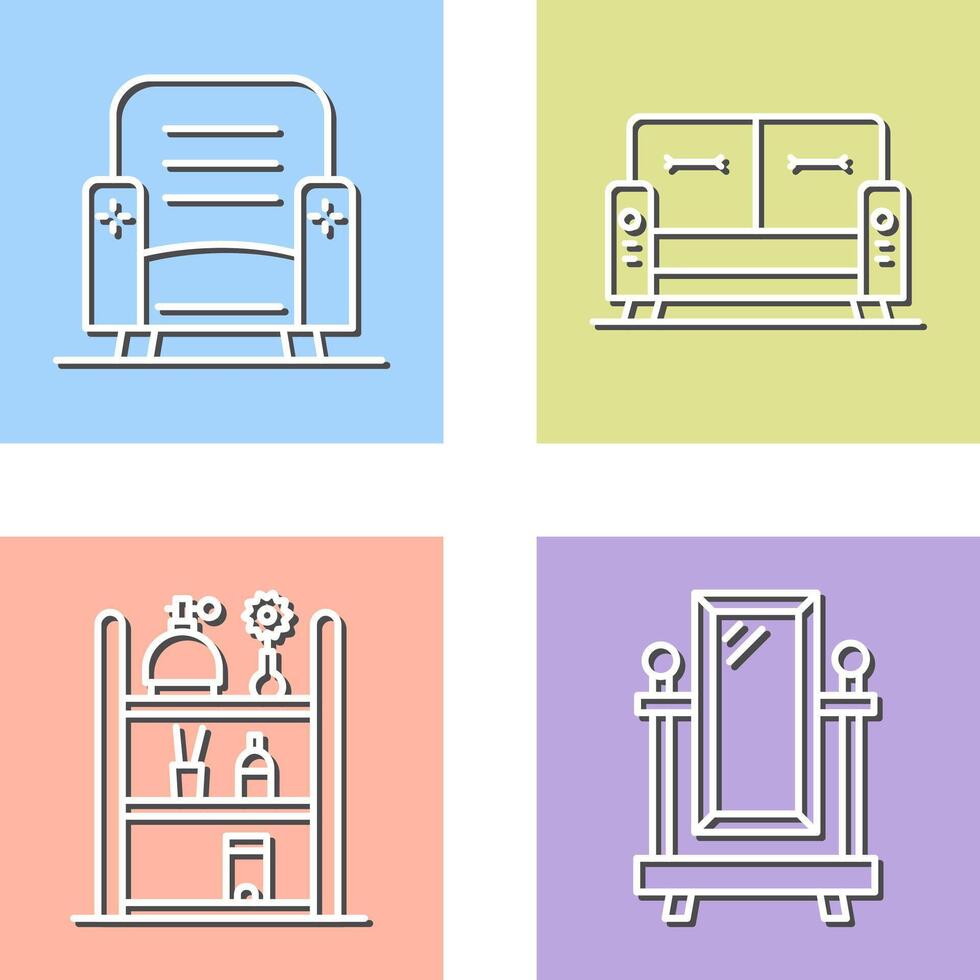 Armchair and Sofa Icon vector