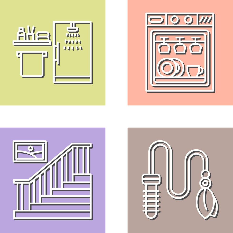 Shower and Dishwasher Icon vector