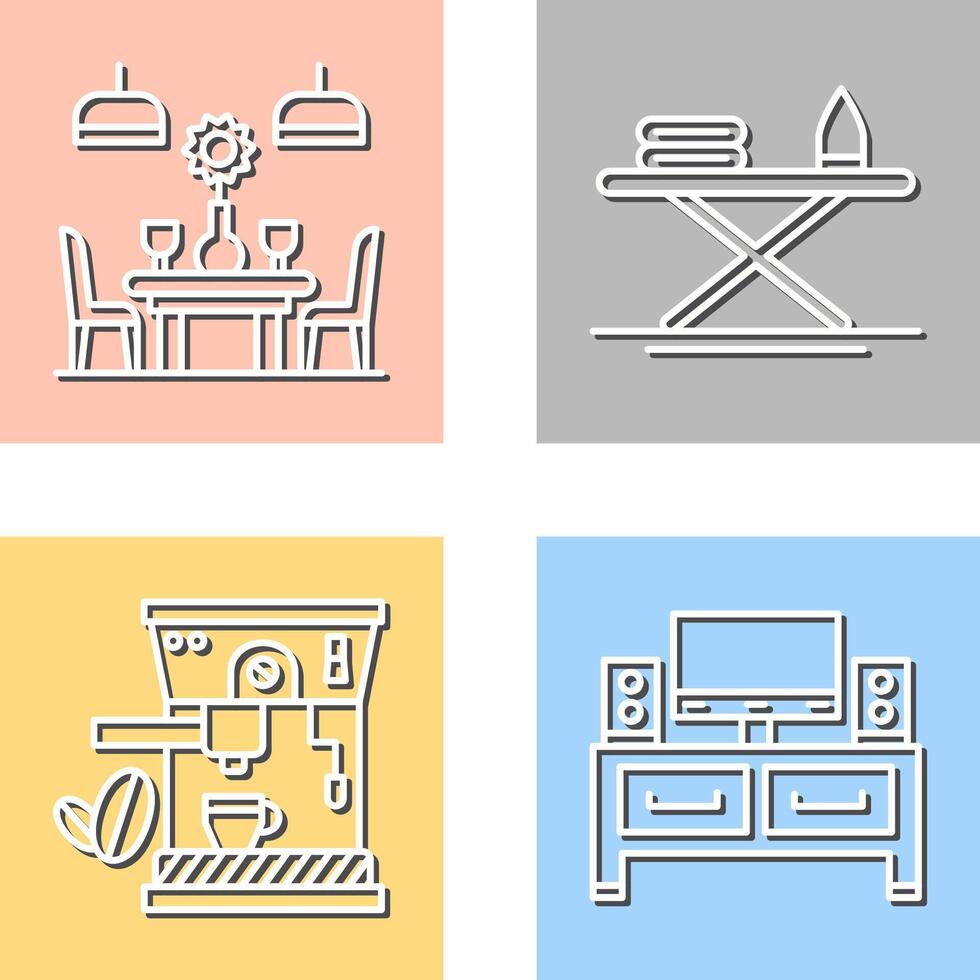 Iron Board and Table Icon vector